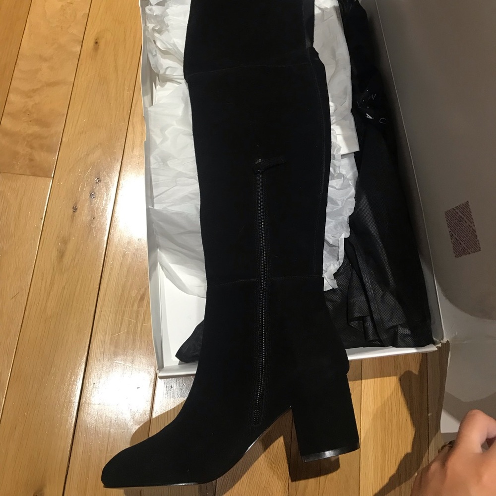 Zahra Black Knee High Boots